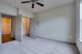 Spacious walk-in closets